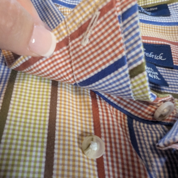 Paul Fredrick Finest 100% Cotton Striped Sport Shirt Button, Mens Size 4XL - Picture 11 of 11